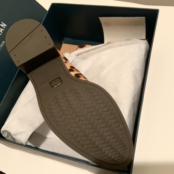 COLE HAAN Harrington Grand Genuine Calf Hair Bootie Leather Leopard Ankle Boots - Picture 9 of 9